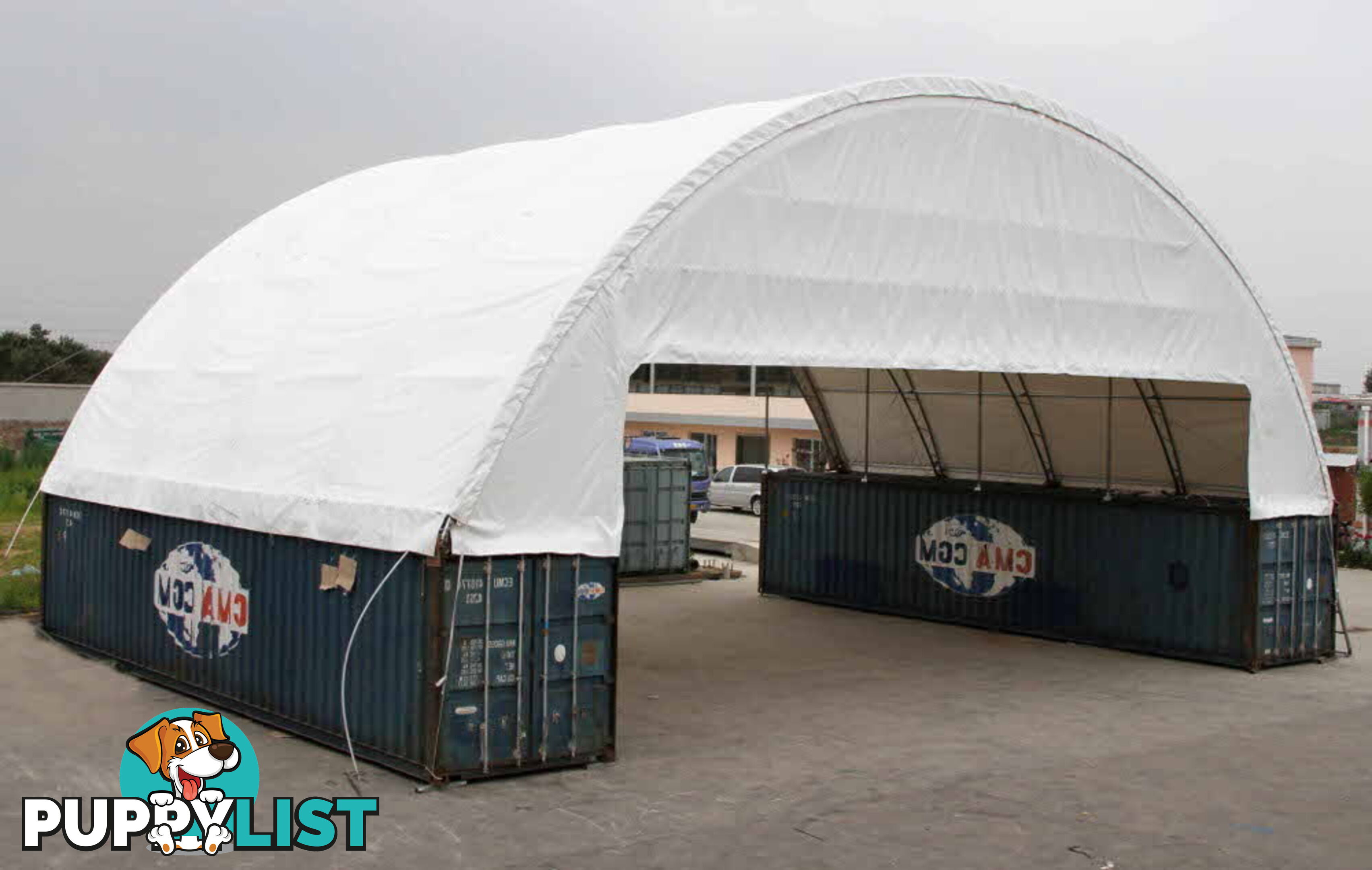 New 18m x 12m Double Trussed Container Shelter Workshop Igloo Dome