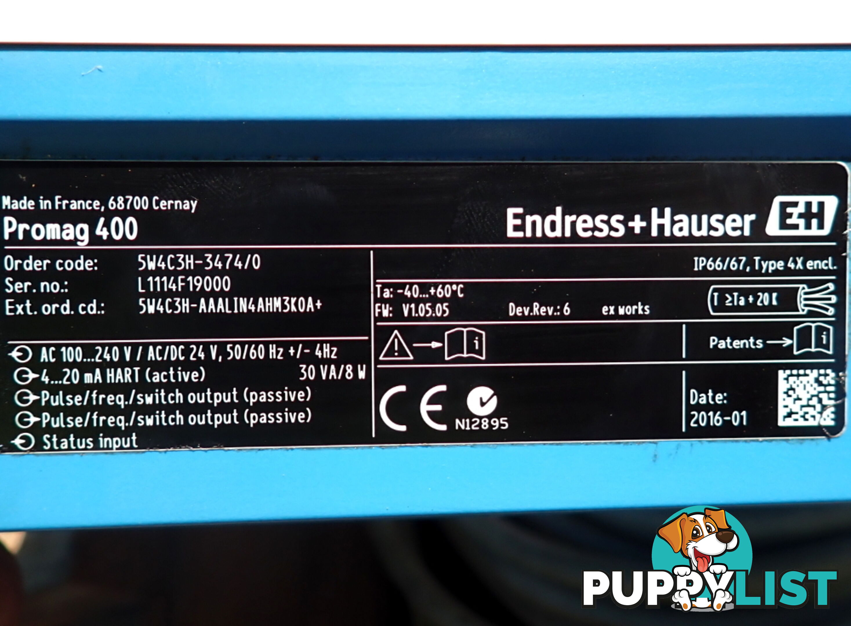 New Endress+Hauser DN300, Proline Promag W 400 Electromagnetic Flowmeter