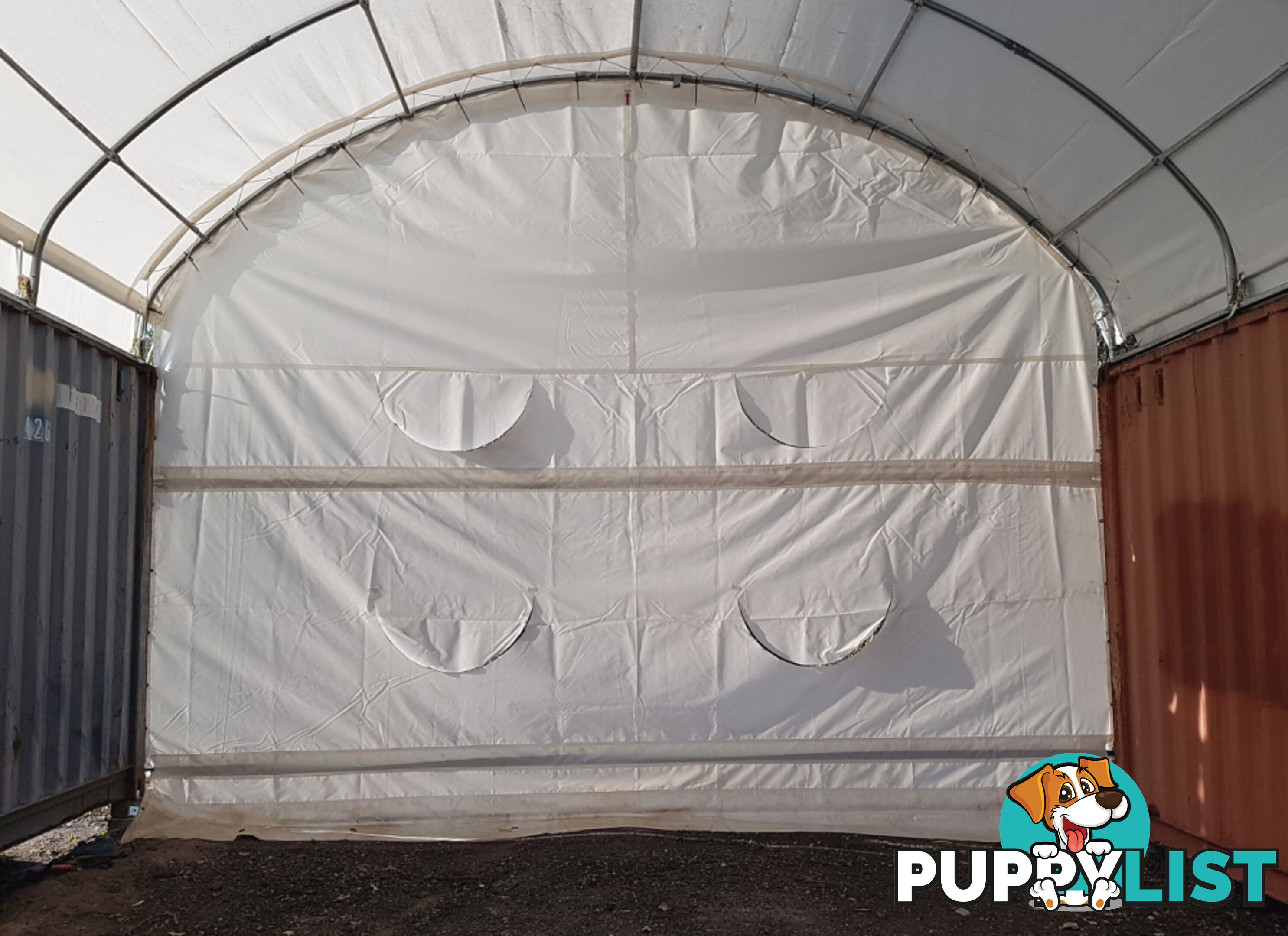 New 6m x 6m Container Shelter Workshop Igloo Dome with End Wall