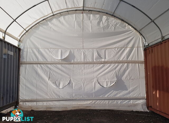 New 6m x 6m Container Shelter Workshop Igloo Dome with End Wall