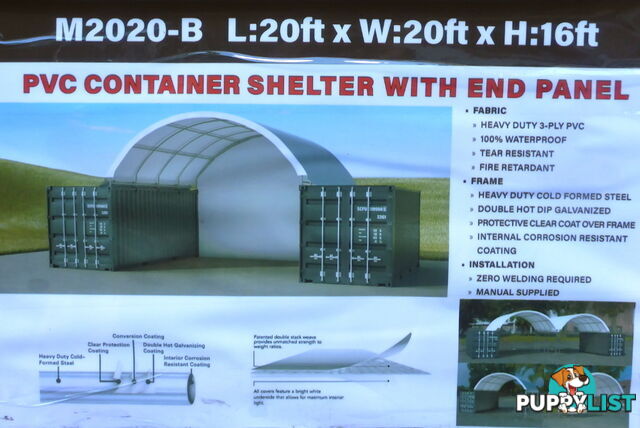 New 6m x 6m Container Shelter Workshop Igloo Dome with End Wall