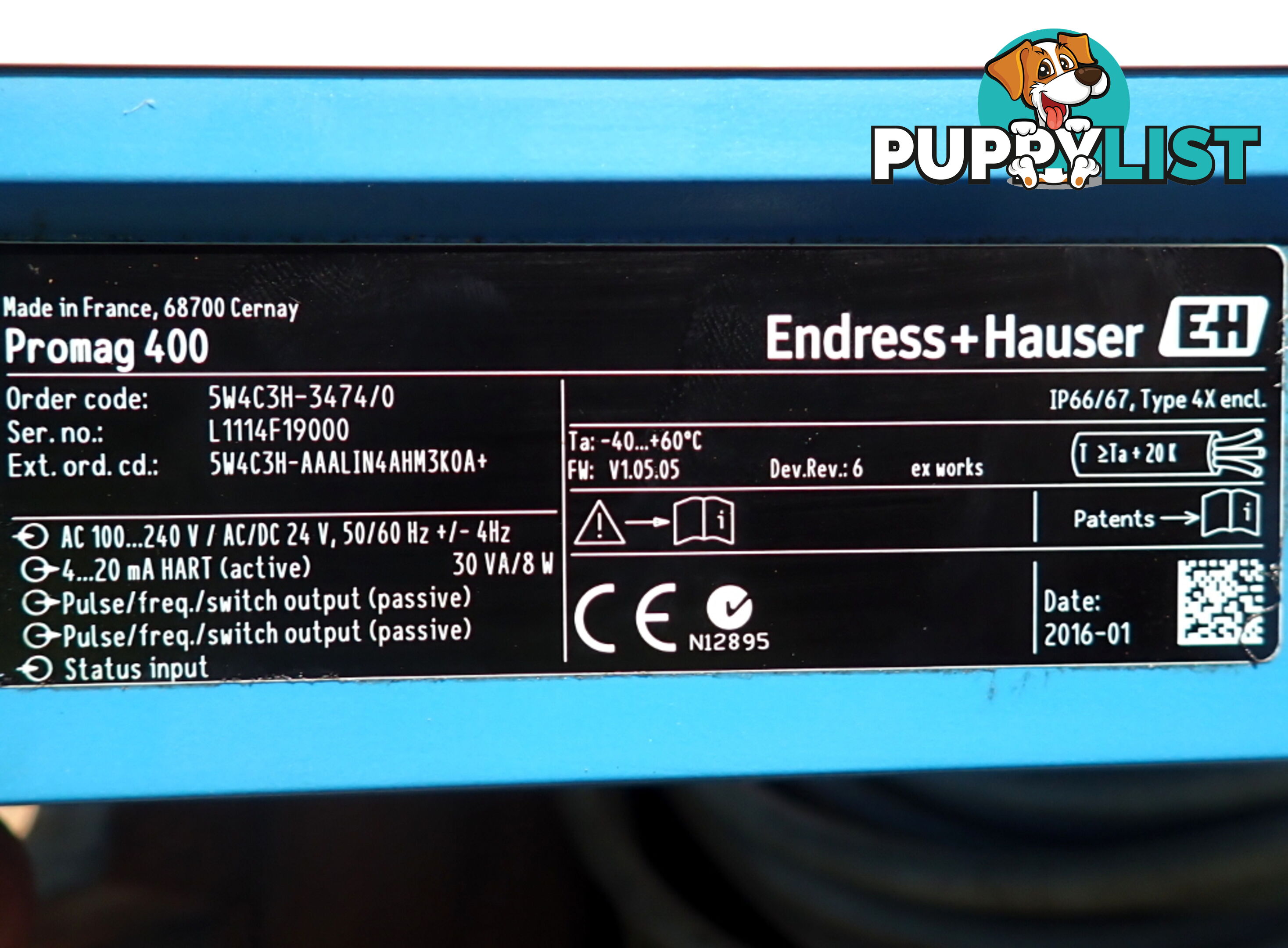 New Endress+Hauser DN300, Proline Promag W 400 Electromagnetic Flowmeter