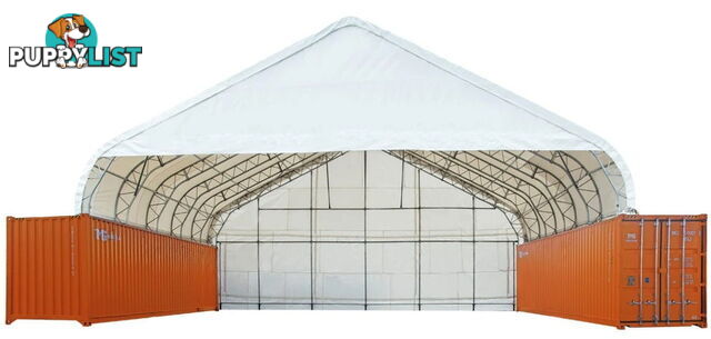 New 15m x 12m Double Trussed Container Shelter Workshop Igloo Dome with EndWalls