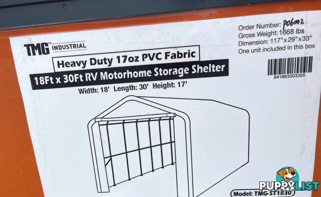 50m2 Motorhome / RV / Caravan / Boat Storage Shelter Building 5.5m x 9m x 5.3m