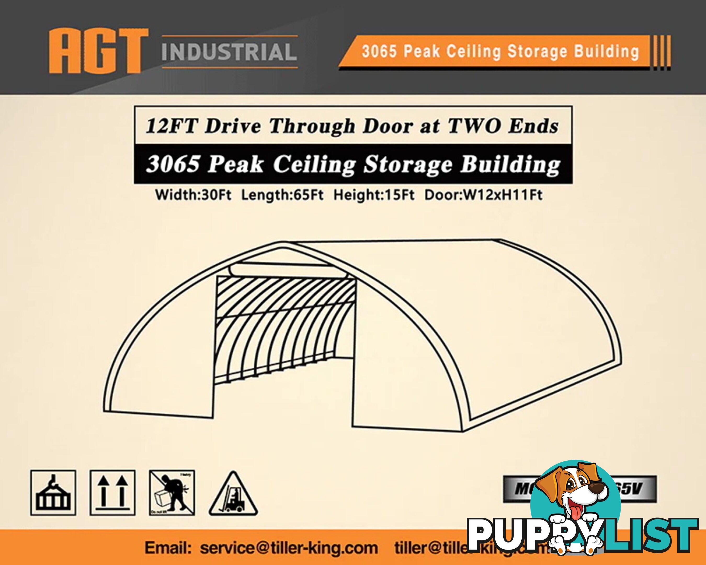 9.15m x 20m x 4.57m (183m2) Shelter Building Workshop Igloo Dome