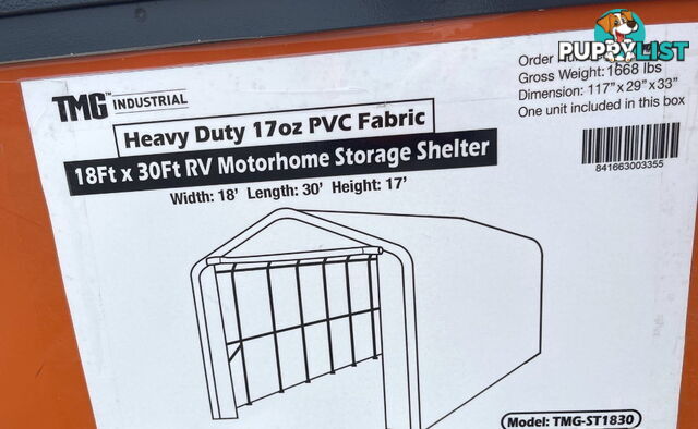 50m2 Motorhome / RV / Caravan / Boat Storage Shelter Building 5.5m x 9m x 5.3m