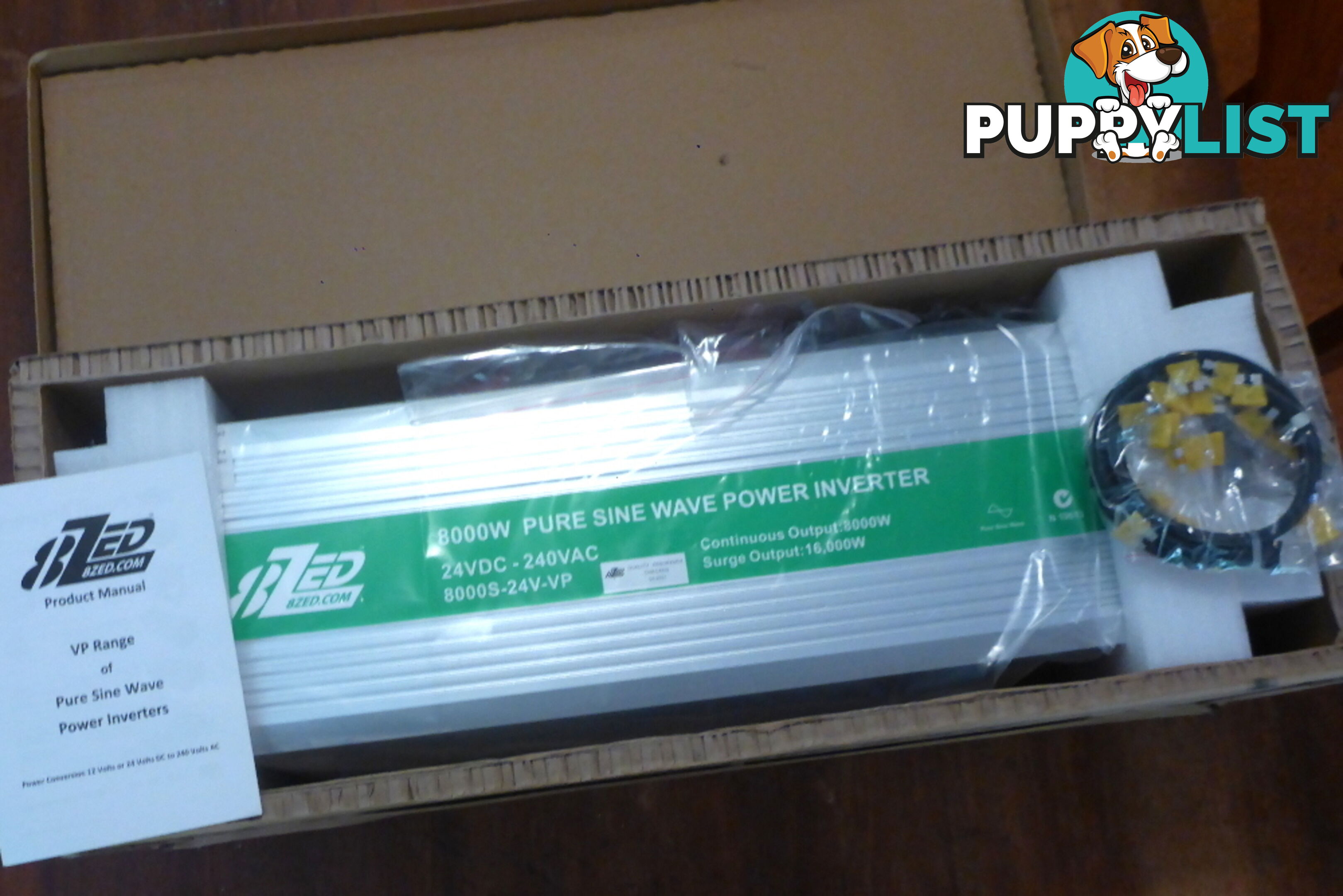 RRP $4550. New 8000w (16000w peak) 24Vdc-240Vac Pure Sine Wave Power Inverter