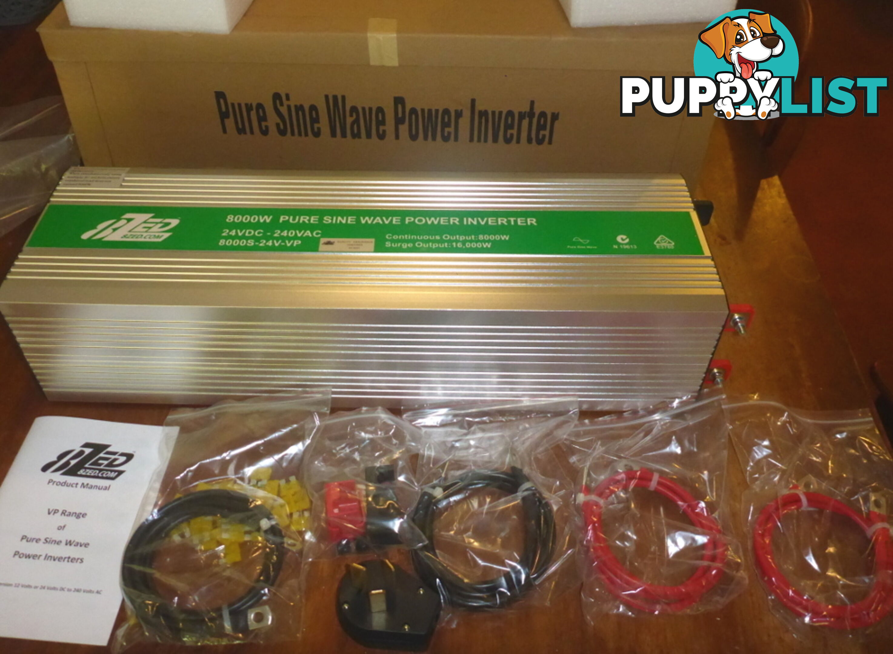 RRP $4550. New 8000w (16000w peak) 24Vdc-240Vac Pure Sine Wave Power Inverter