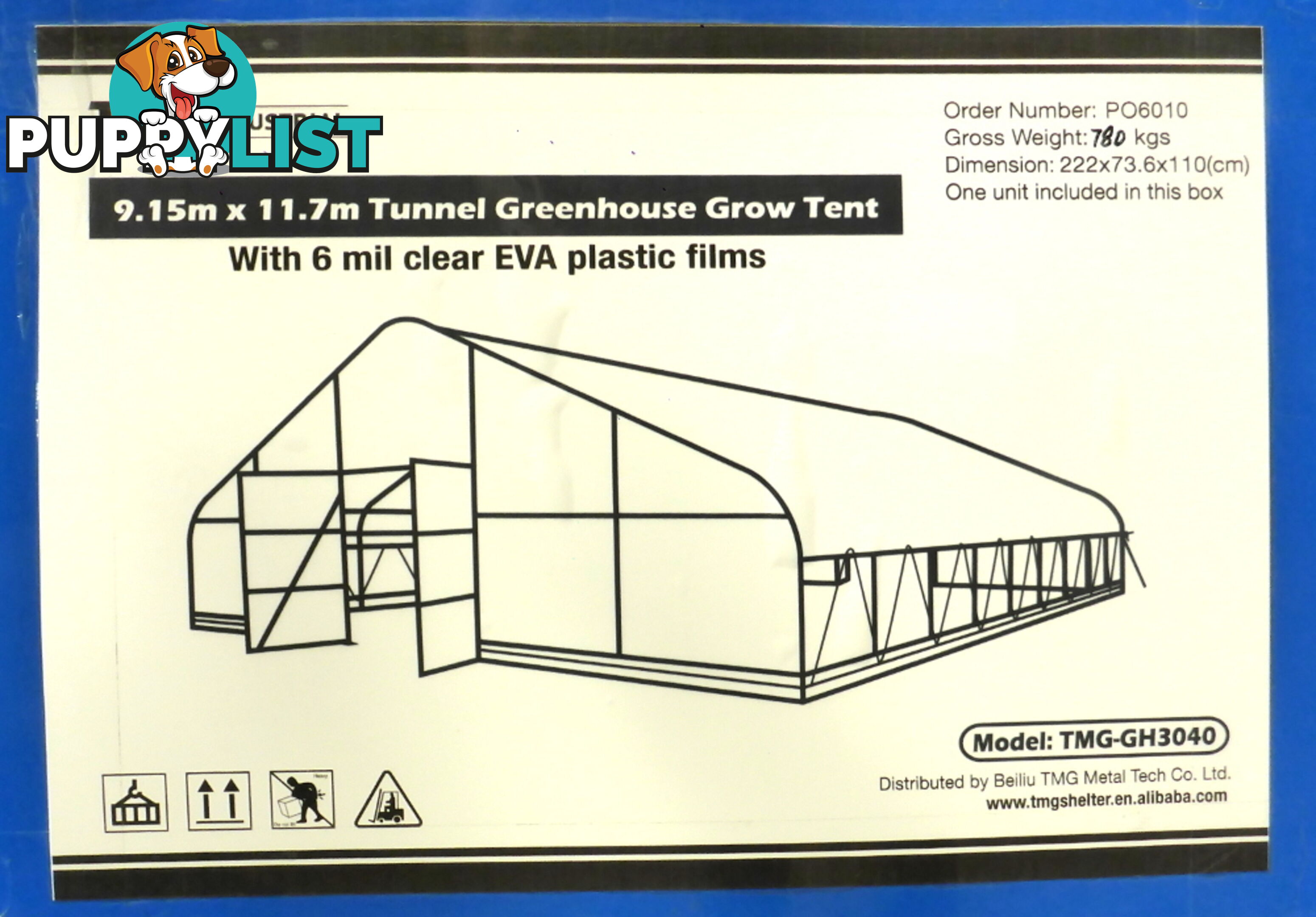 Huge 9.15m x 11.7m (107m2) Greenhouse Tunnel Building Grow Tent