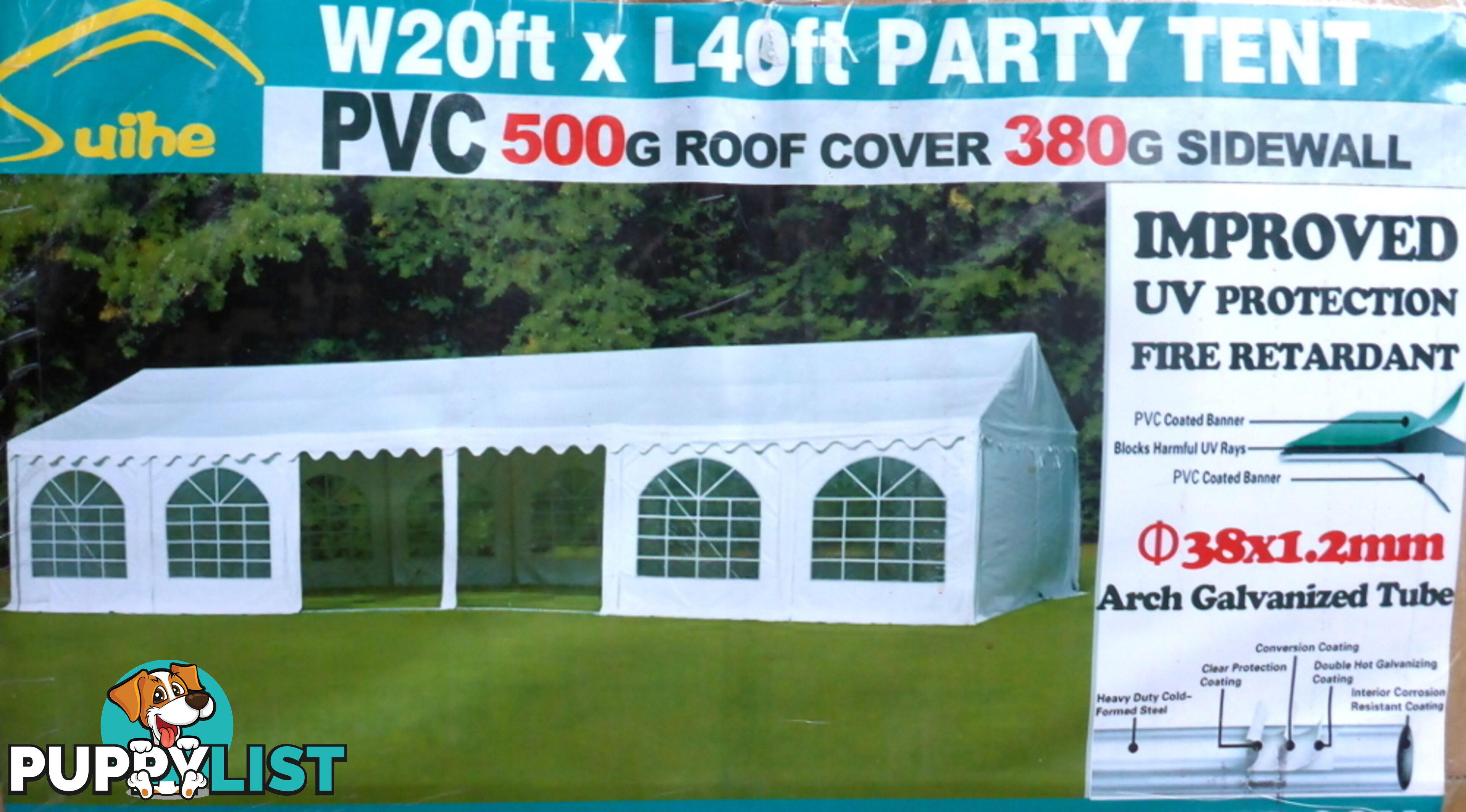 6m x 12m (72m2) Marquee Party & Wedding Tent with Heavy Duty PVC Roof & Walls