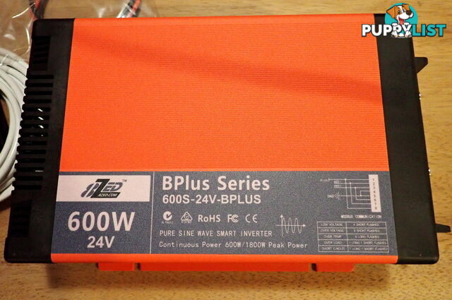 RRP $560. New 600w (1800w peak) 24Vdc-240Vac Pure Sine Wave Smart Power Inverter