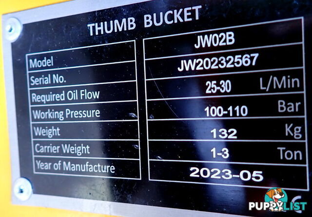 New 1-3 ton (30mm Pin) Excavator Hydraulic Thumb Bucket Grapple Grab