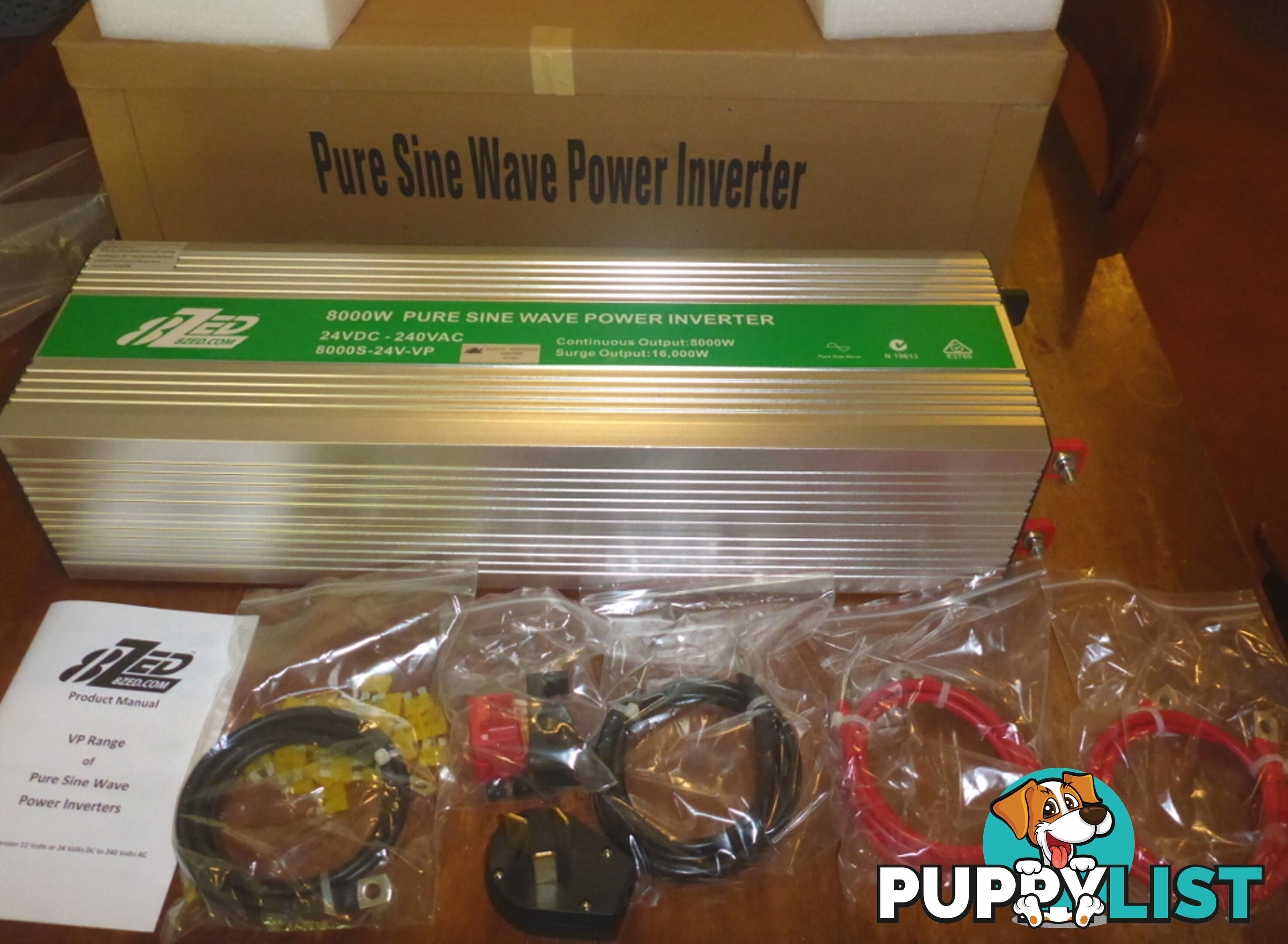 RRP $4550. New 8000w (16000w peak) 24Vdc-240Vac Pure Sine Wave Power Inverter