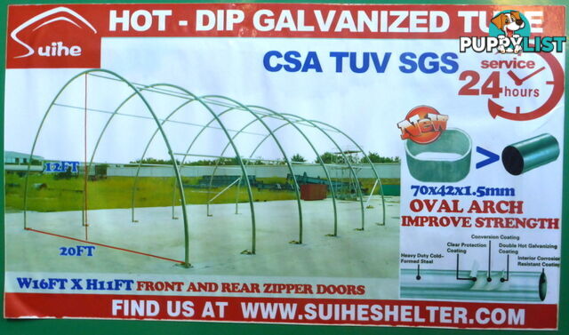 56m2 Workshop Storage Shelter Building 6m x 9m x 3.6m