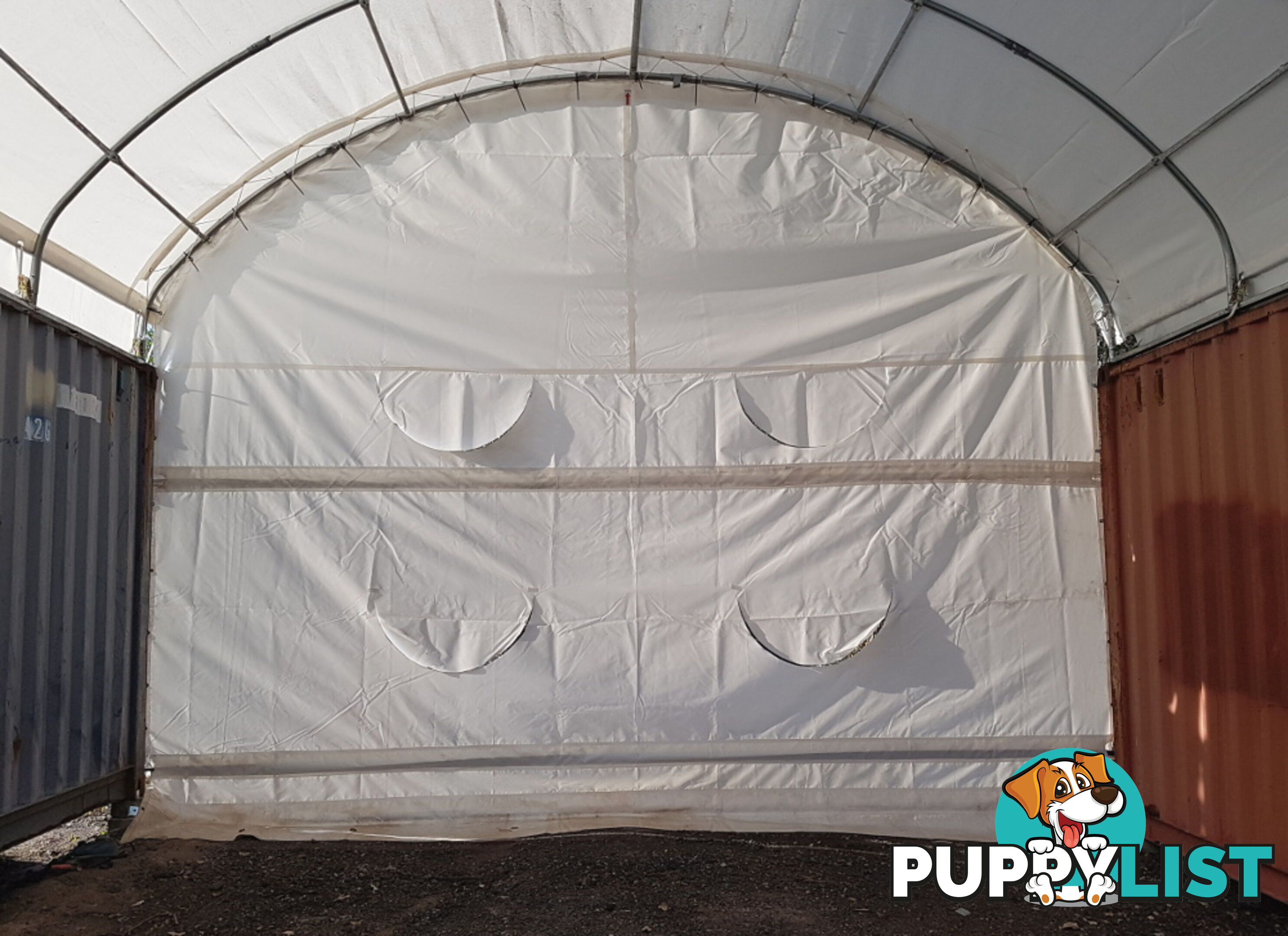 New 6m x 6m Container Shelter Workshop Igloo Dome with End Wall