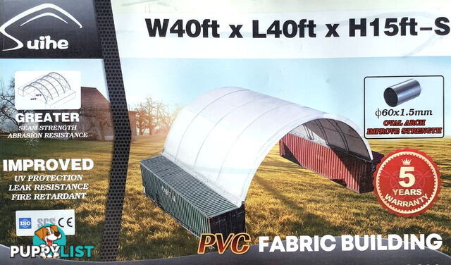 New 12m x 12m Double Trussed Container Shelter Workshop Igloo Dome