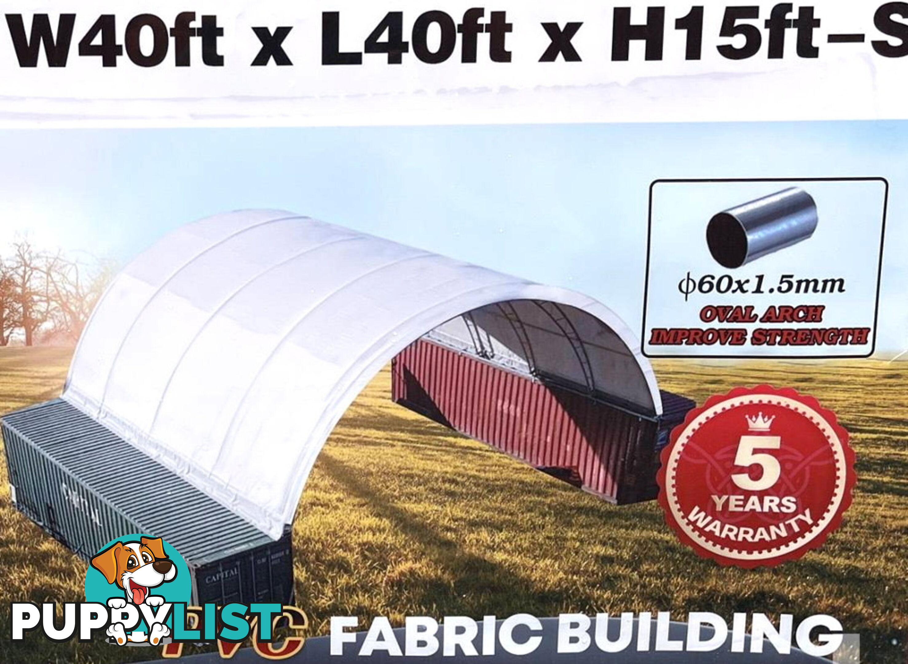 New 12m x 12m Double Trussed Container Shelter Workshop Igloo Dome