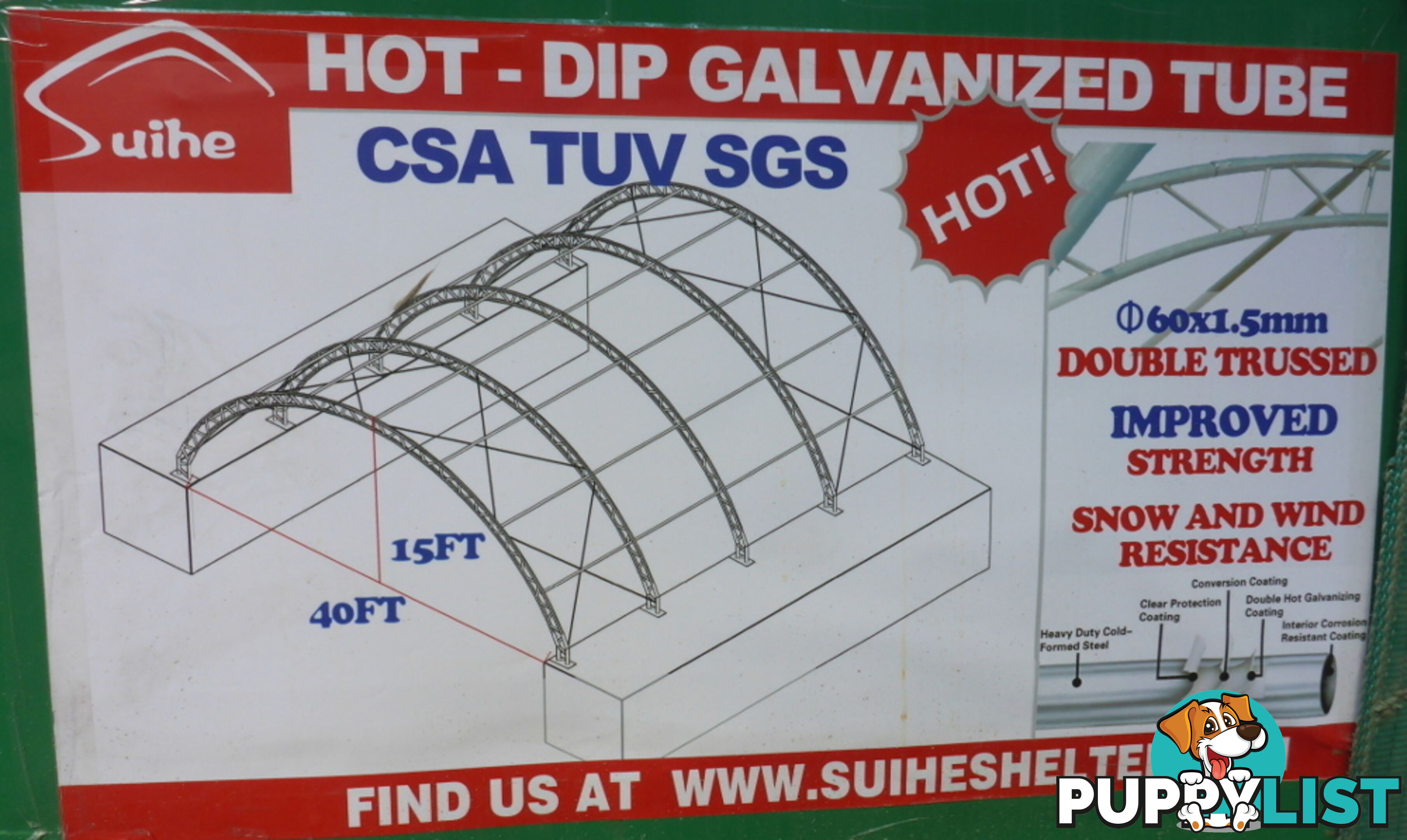 New 12m x 12m Double Trussed Container Shelter Workshop Igloo Dome