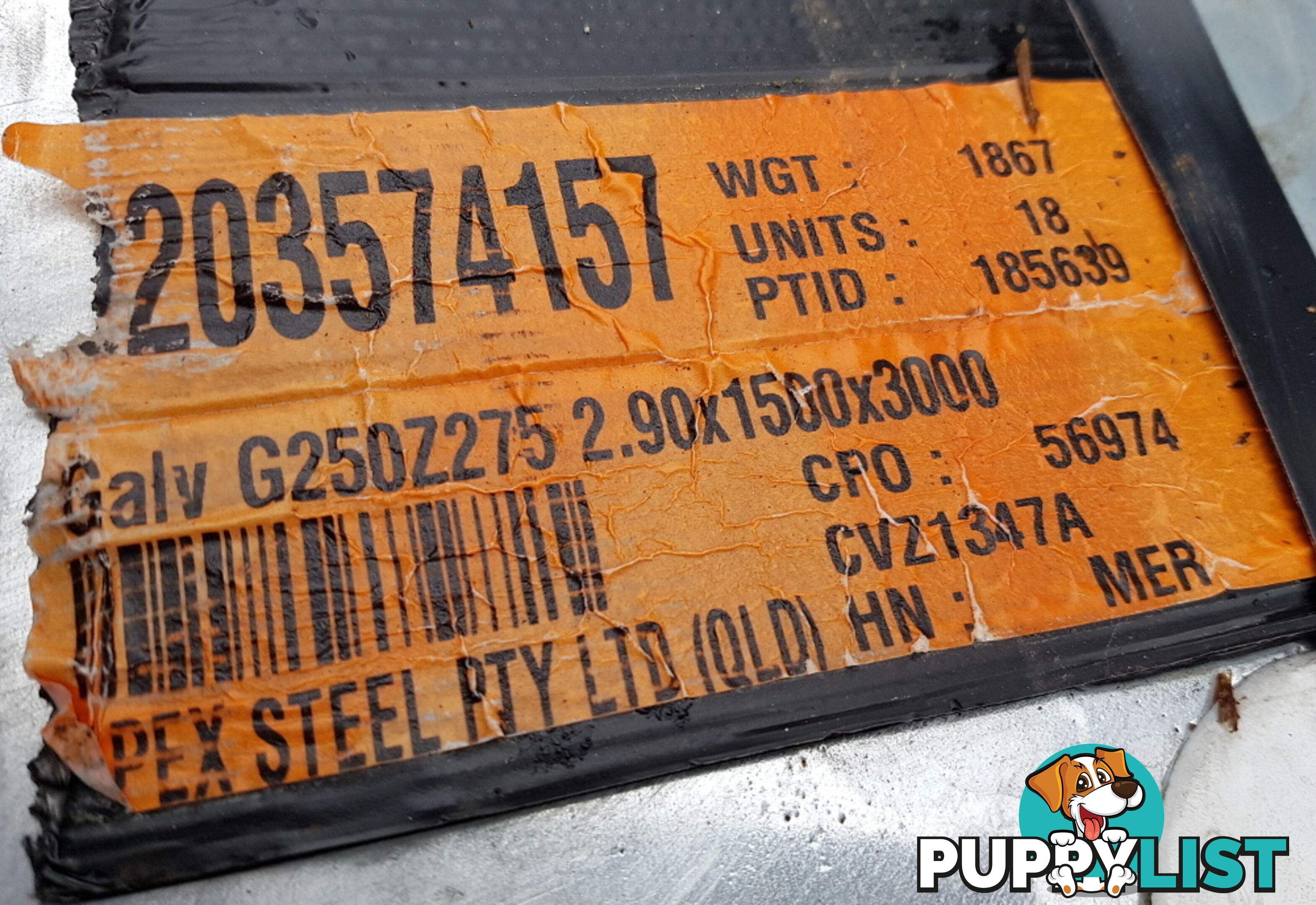 New Galvanised Steel Sheets 1500mm x 3000mm x 2.9mm, RRP $500