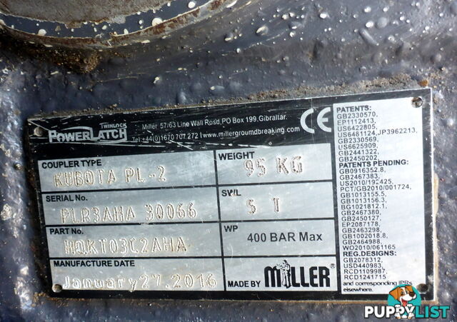5-11 ton (60mm pin) Miller Hydraulic Excavator Quick Hitch Coupler
