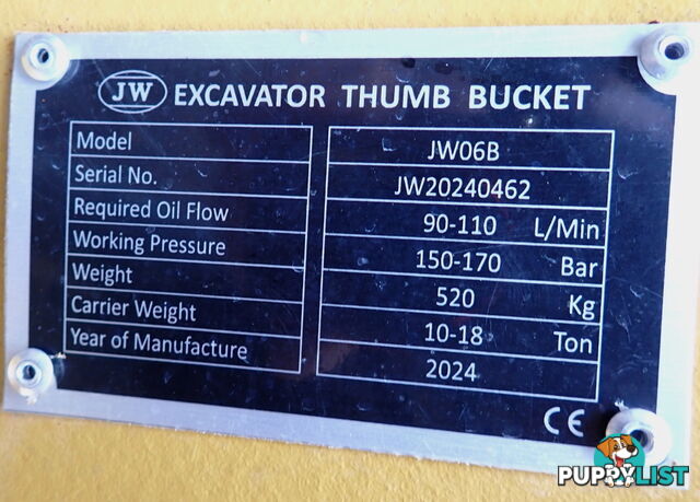 New 9-22 ton (65, 60 or 70mm pin) Excavator Hydraulic Thumb Bucket Grapple Grab