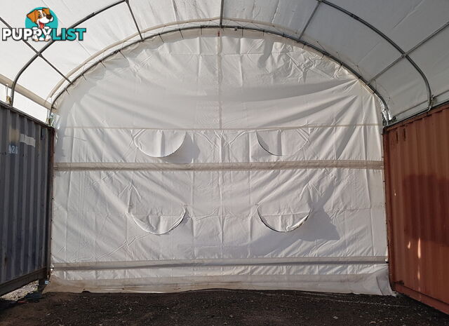 New 6m x 6m Container Shelter Workshop Igloo Dome with End Wall
