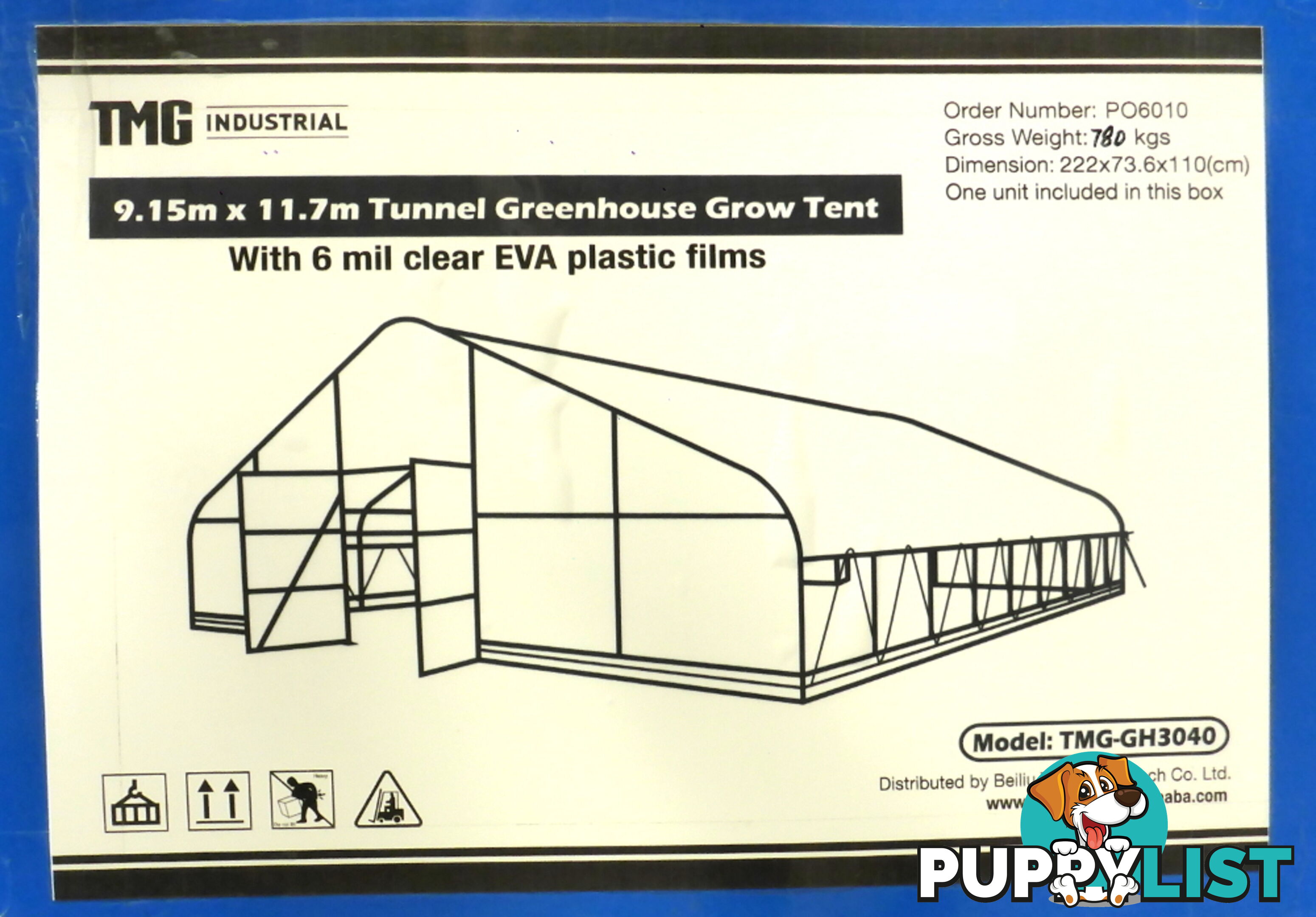 Huge 9.15m x 11.7m (107m2) Greenhouse Tunnel Building Grow Tent