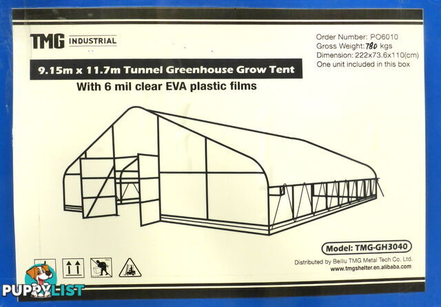 Huge 9.15m x 11.7m (107m2) Greenhouse Tunnel Building Grow Tent