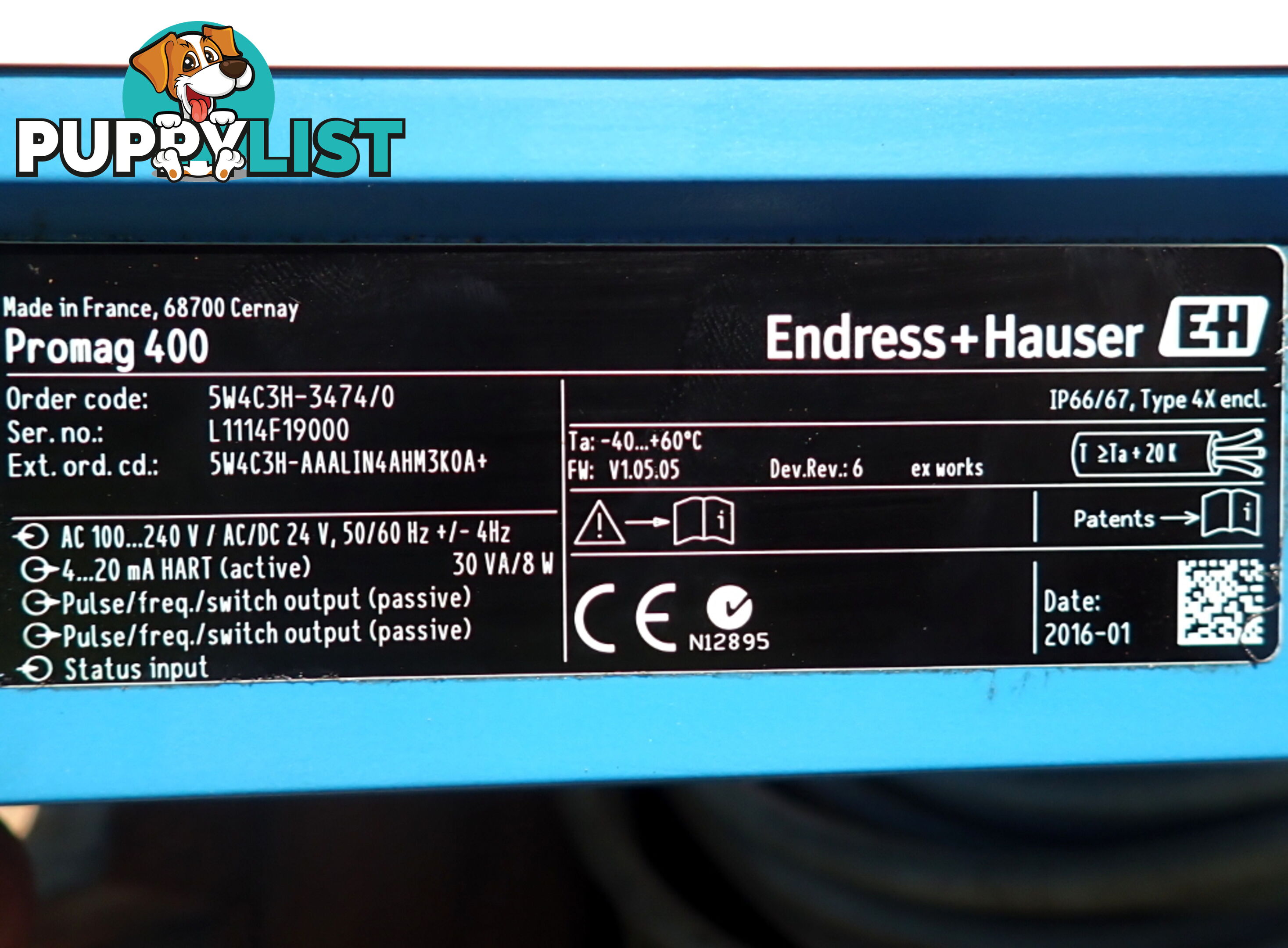 New Endress+Hauser DN300, Proline Promag W 400 Electromagnetic Flowmeter
