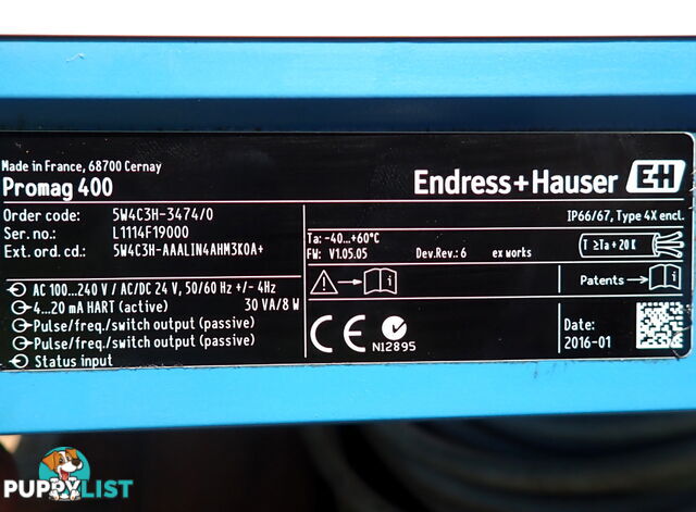 New Endress+Hauser DN300, Proline Promag W 400 Electromagnetic Flowmeter
