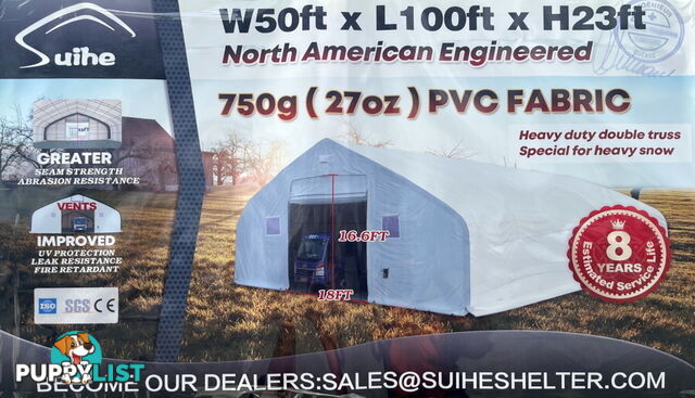 15m x 30m x 7m (465m2) Shelter Building Workshop Igloo Dome