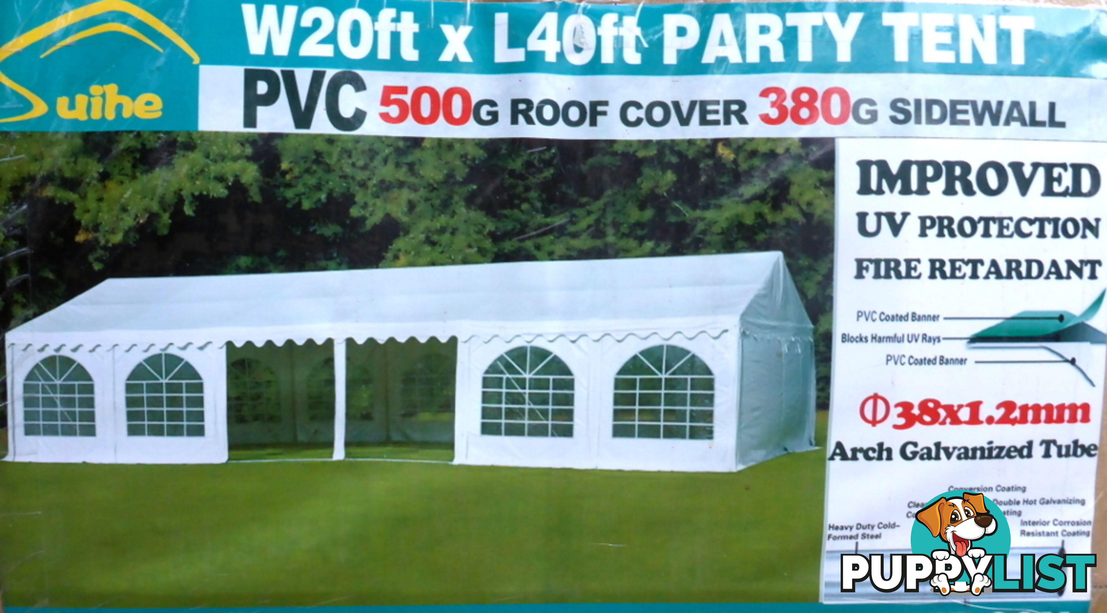 6m x 12m (72m2) Marquee Party & Wedding Tent with Heavy Duty PVC Roof & Walls