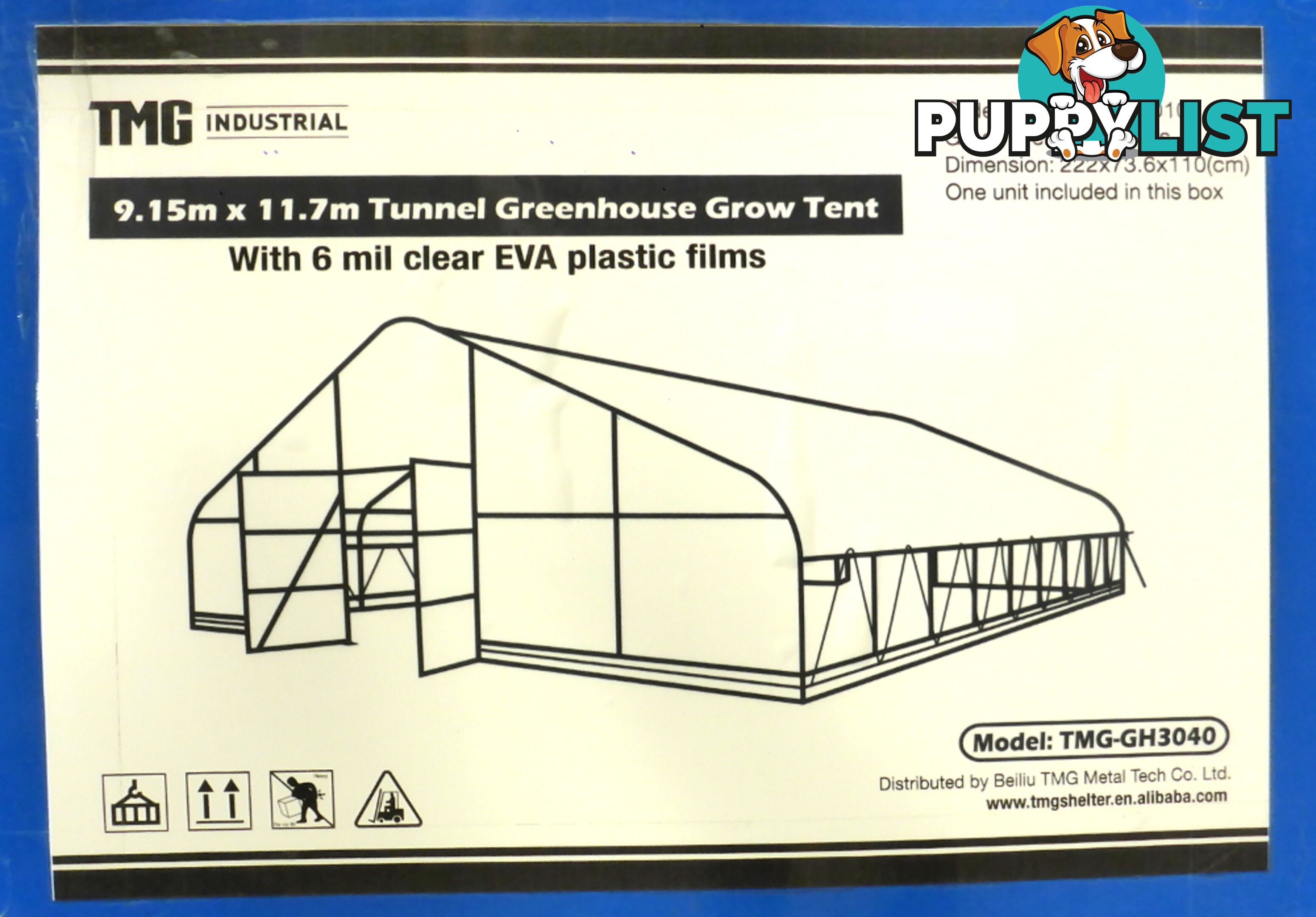 Huge 9.15m x 11.7m (107m2) Greenhouse Tunnel Building Grow Tent