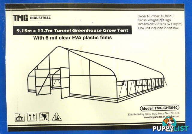 Huge 9.15m x 11.7m (107m2) Greenhouse Tunnel Building Grow Tent