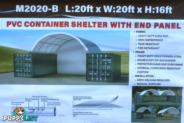 New 6m x 6m Container Shelter Workshop Igloo Dome with End Wall