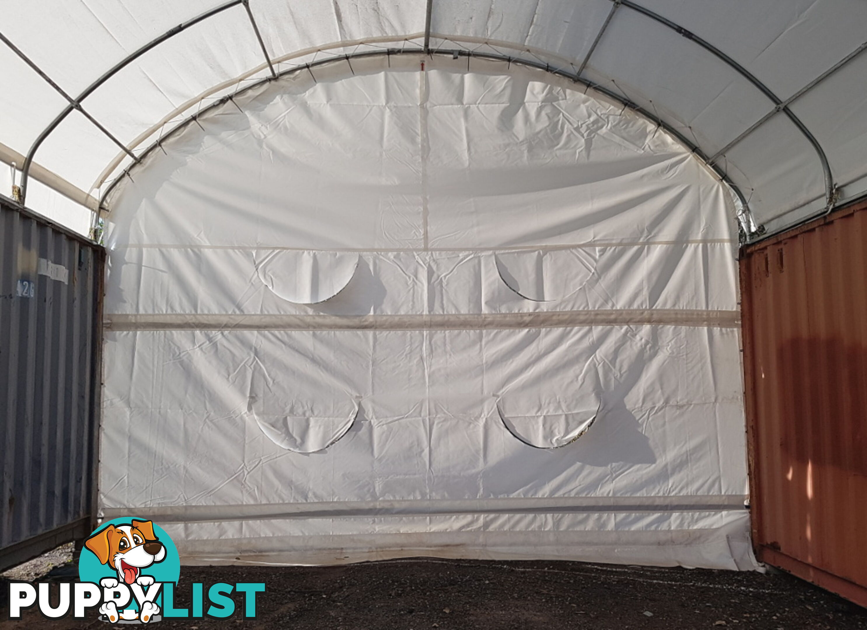 New 6m x 6m Container Shelter Workshop Igloo Dome with End Wall