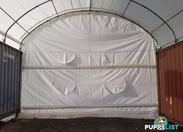 New 6m x 6m Container Shelter Workshop Igloo Dome with End Wall