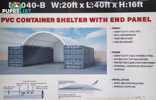 New 6m x 12m Container Shelter Workshop Igloo Dome with End Wall