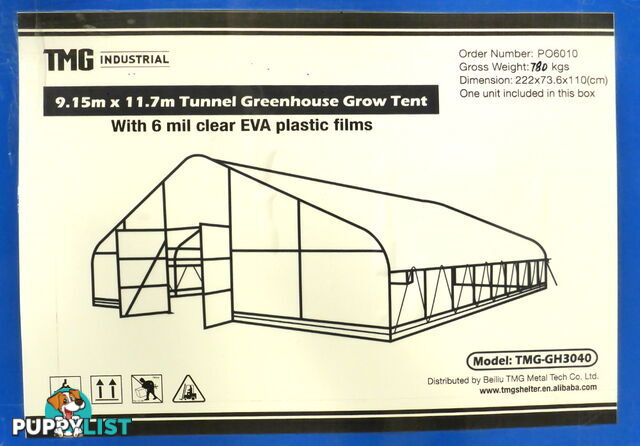 Huge 9.15m x 11.7m (107m2) Greenhouse Tunnel Building Grow Tent