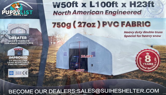 15m x 30m x 7m (465m2) Shelter Building Workshop Igloo Dome