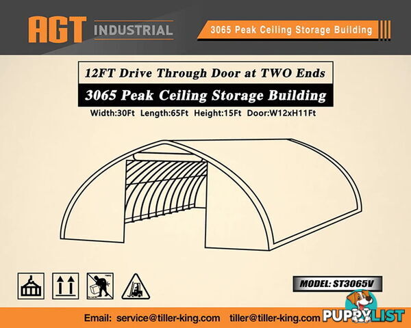 9.15m x 20m x 4.57m (183m2) Shelter Building Workshop Igloo Dome