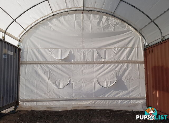 New 6m x 12m Container Shelter Workshop Igloo Dome with End Wall