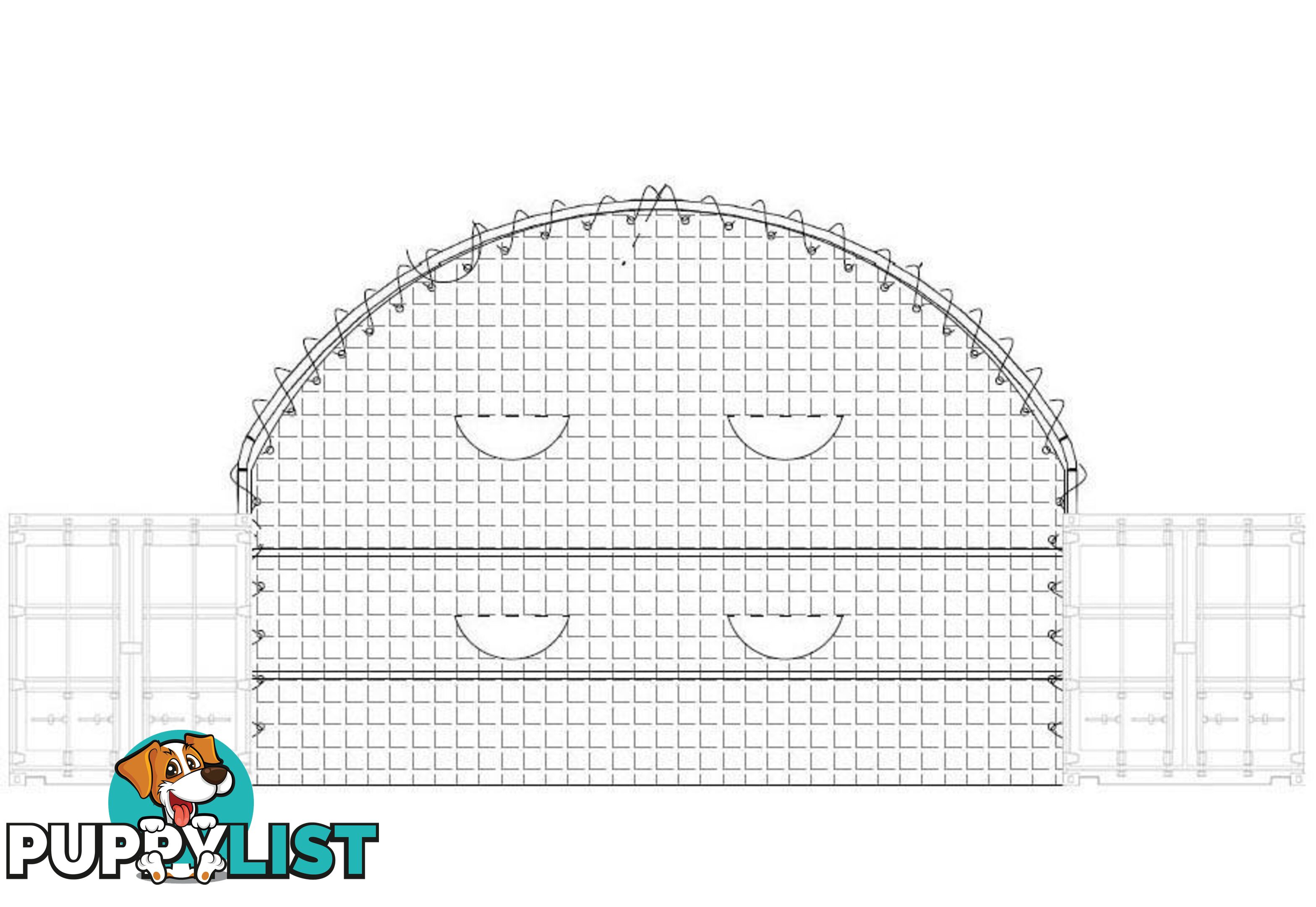 New Rear End Wall for 6m wide Container Shelter Dome