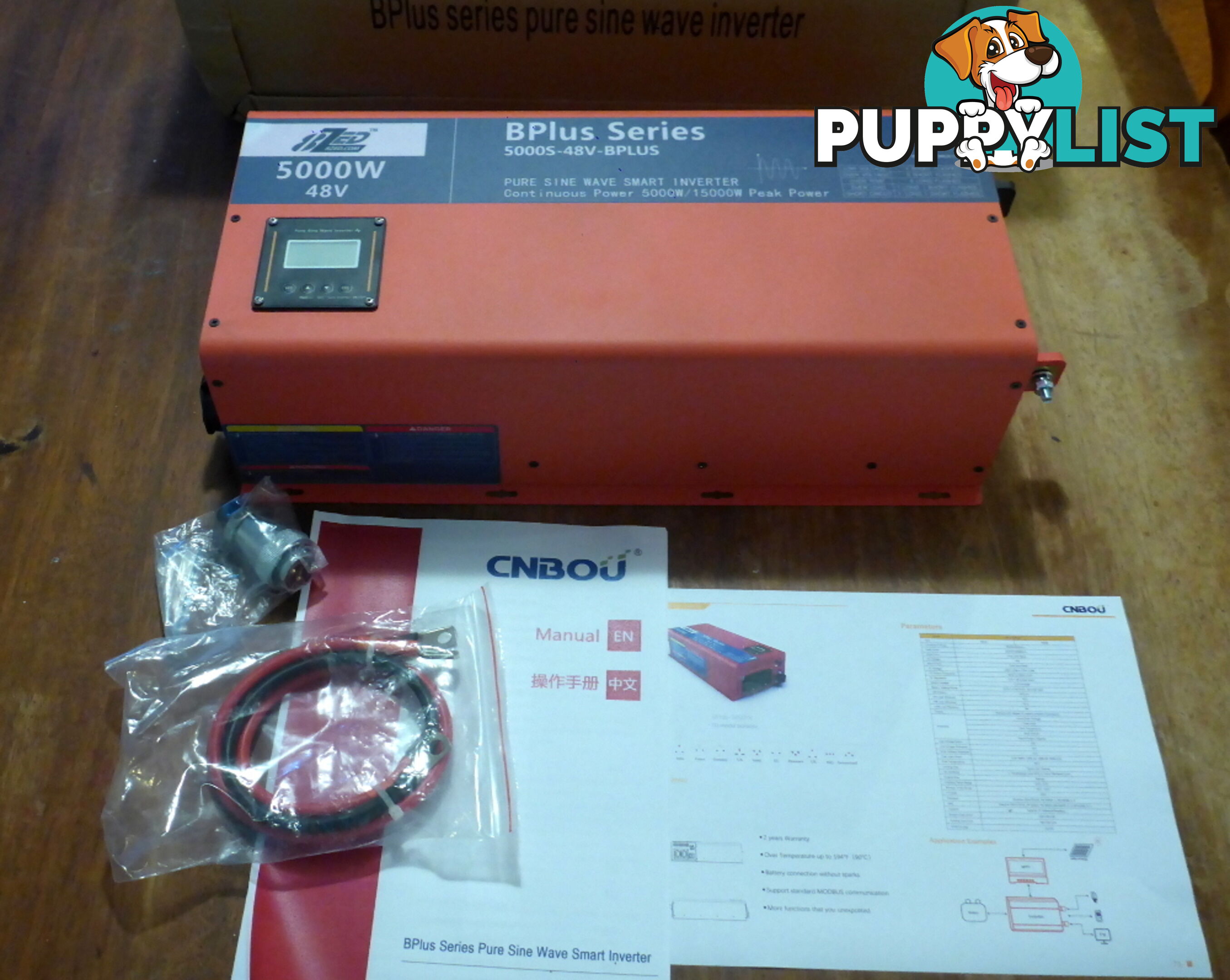 RRP $4175. New 5000w (15000w peak) 48Vdc-240Vac Pure Sine Wave Smart Power Inverter