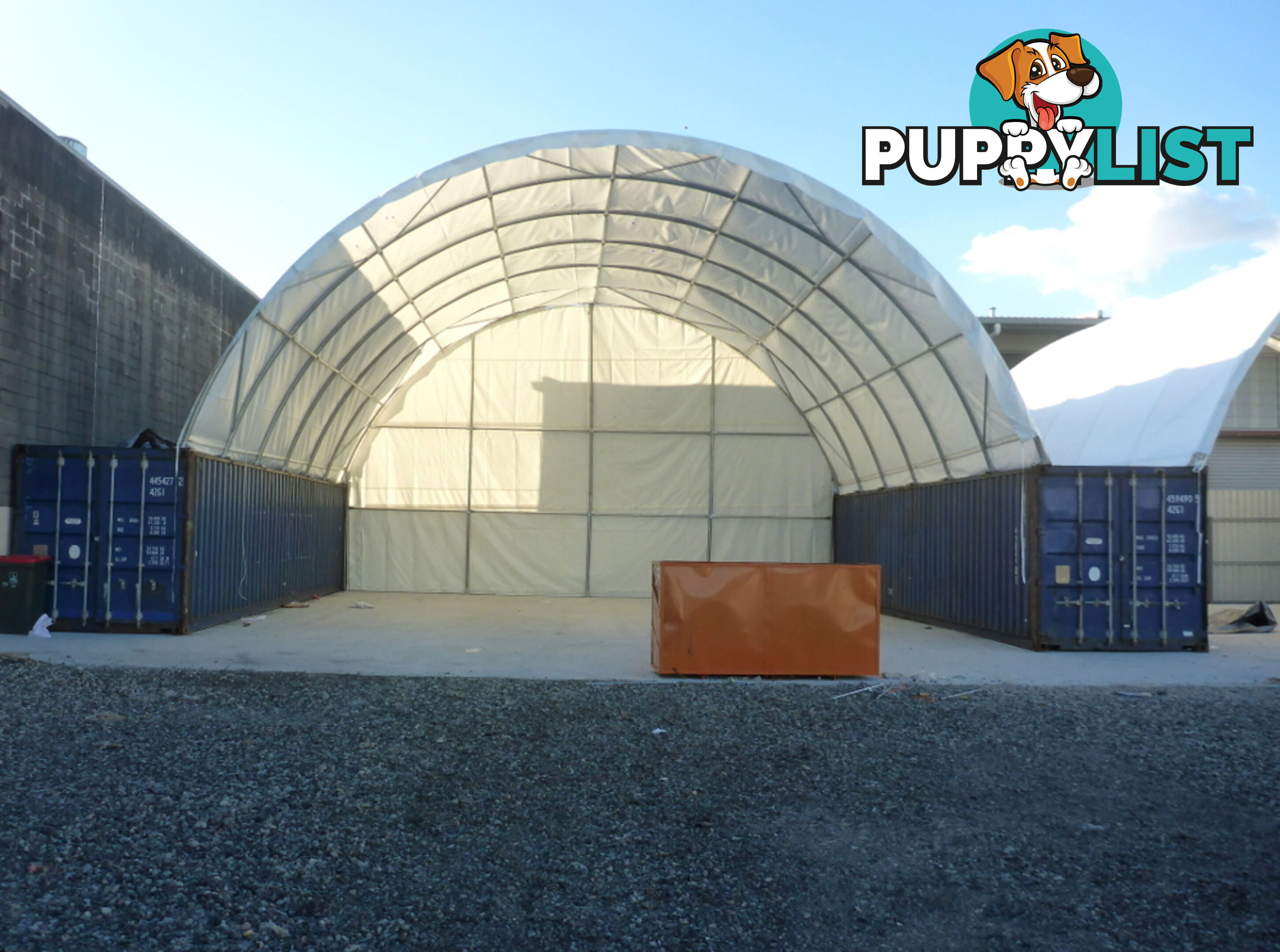 New 12m x 12m Container Shelter Workshop Igloo Dome with End Wall