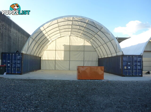 New 12m x 12m Container Shelter Workshop Igloo Dome with End Wall