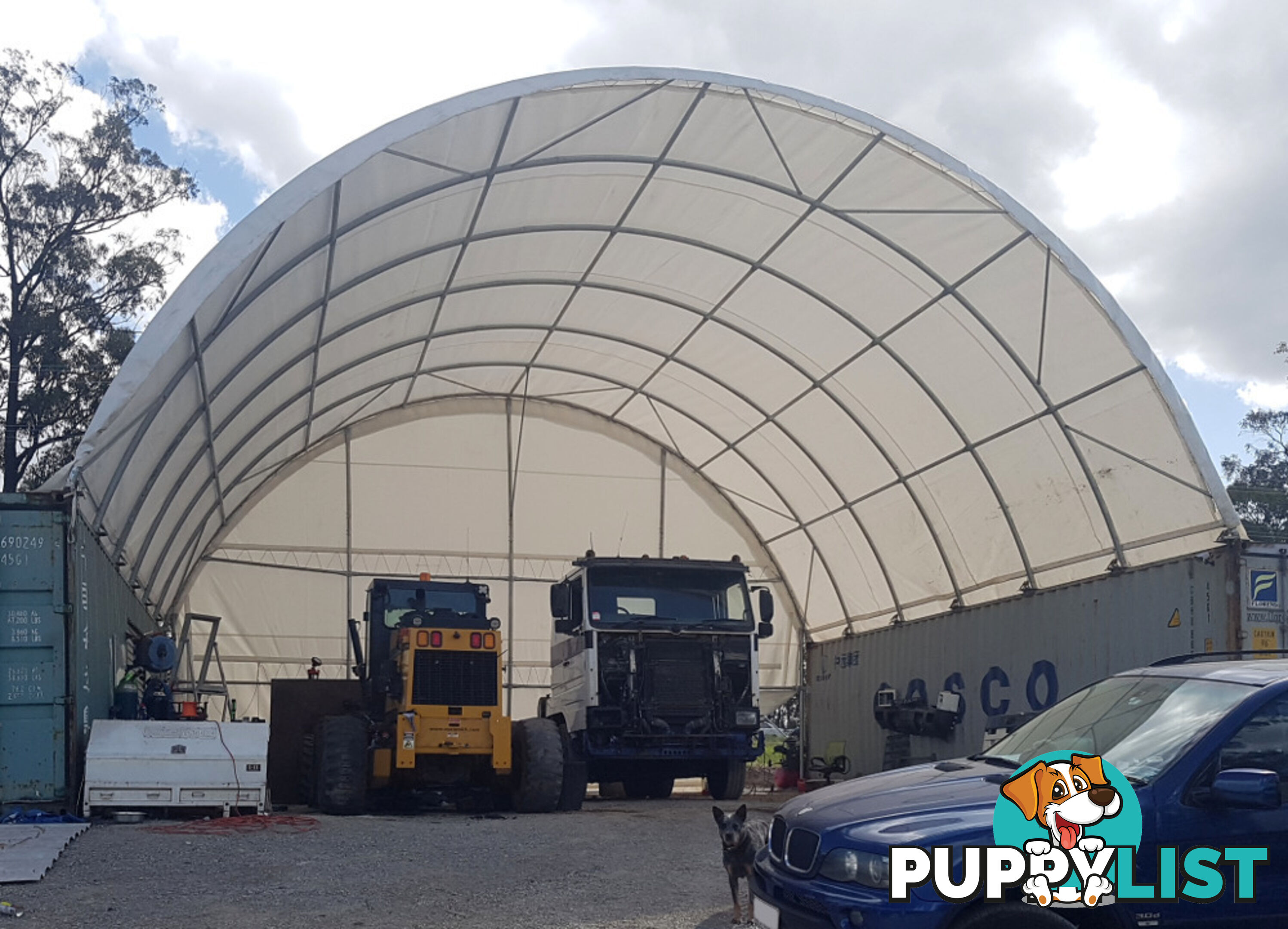 New 12m x 12m Container Shelter Workshop Igloo Dome with End Wall