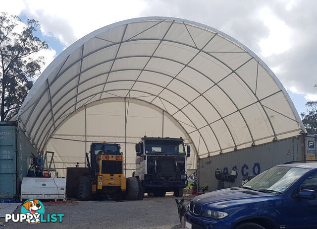 New 12m x 12m Container Shelter Workshop Igloo Dome with End Wall