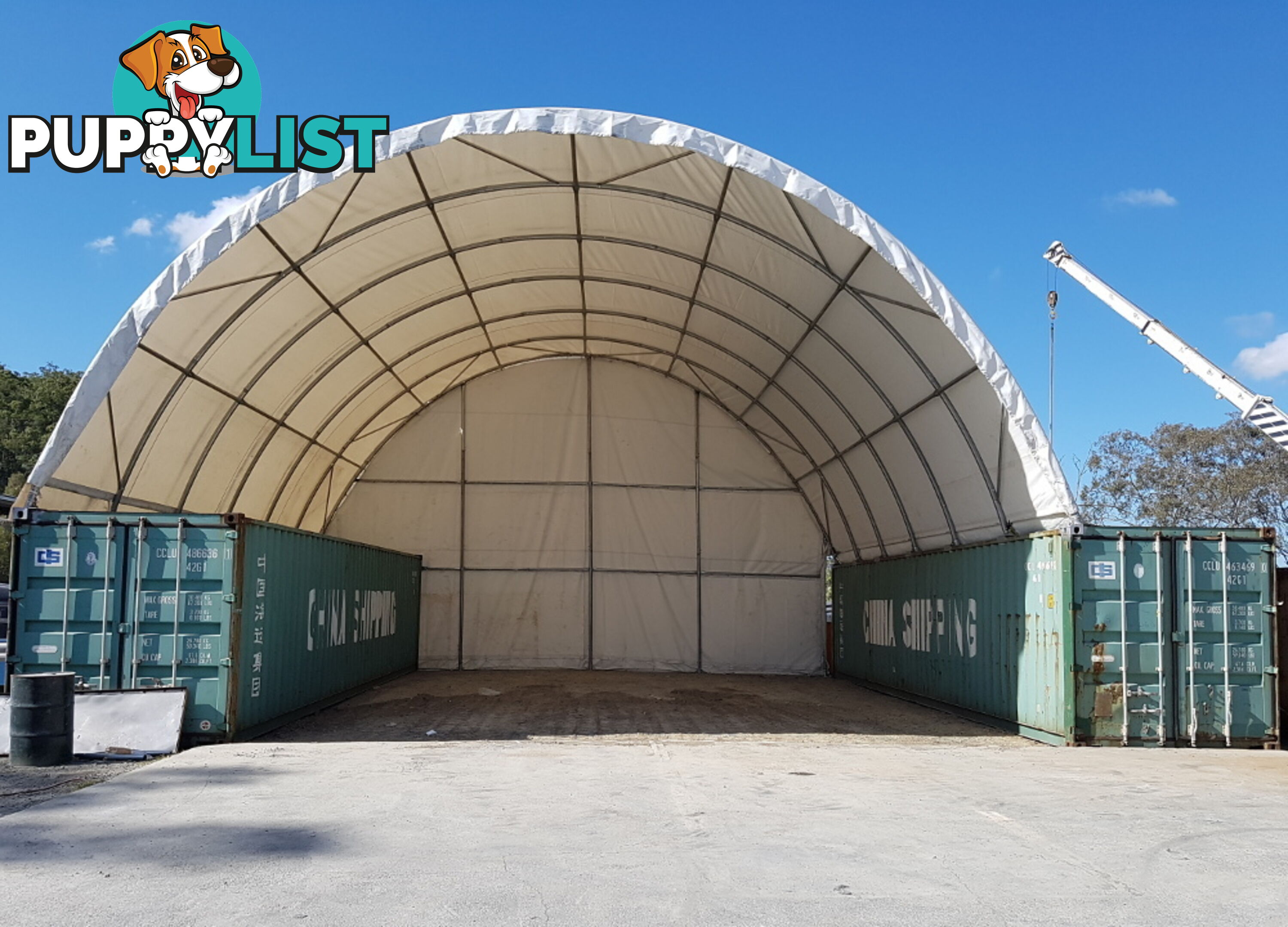 New 12m x 12m Container Shelter Workshop Igloo Dome with End Wall