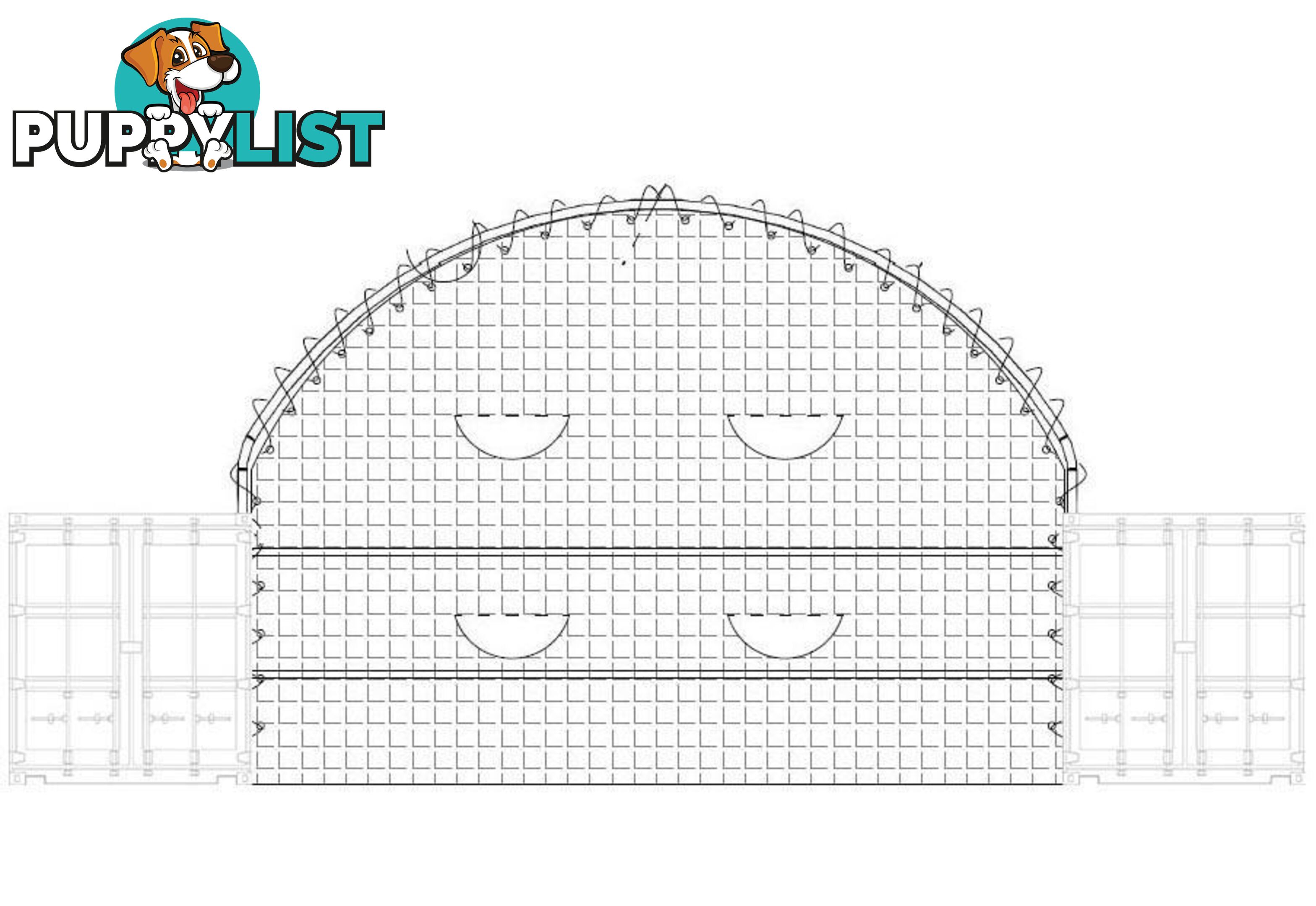 New Rear End Wall for 6m wide Container Shelter Dome